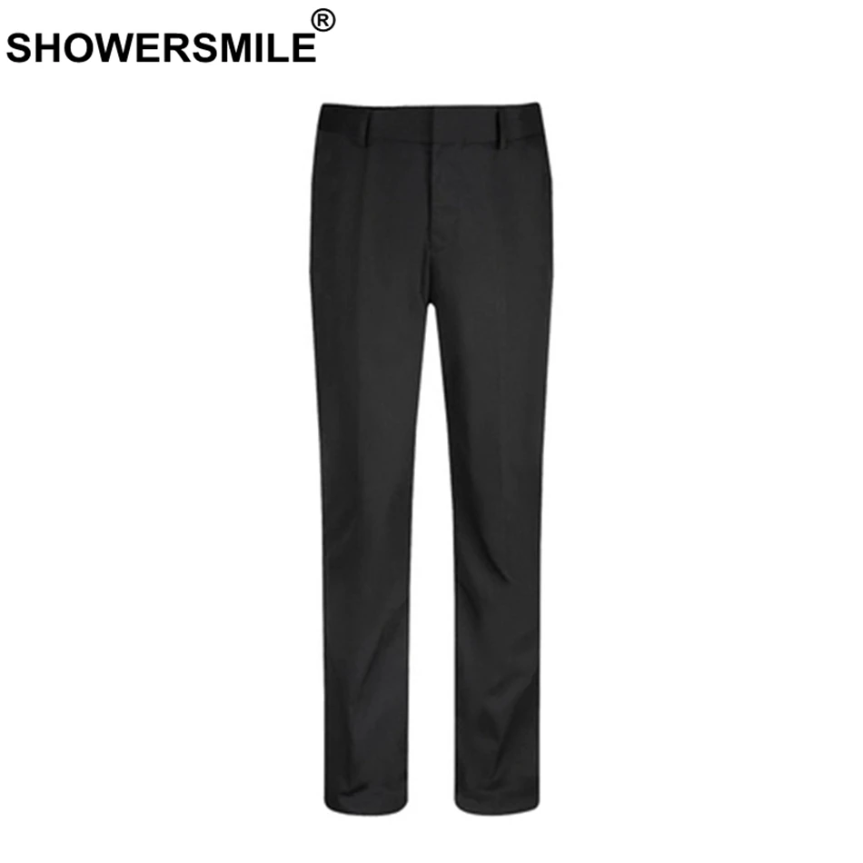 

SHOWERSMILE Black Men Dress Pants Slim Fit Spring Autumn Mens Work Suit Pants Bussiness Office Plus Size Wedding Trousers Male