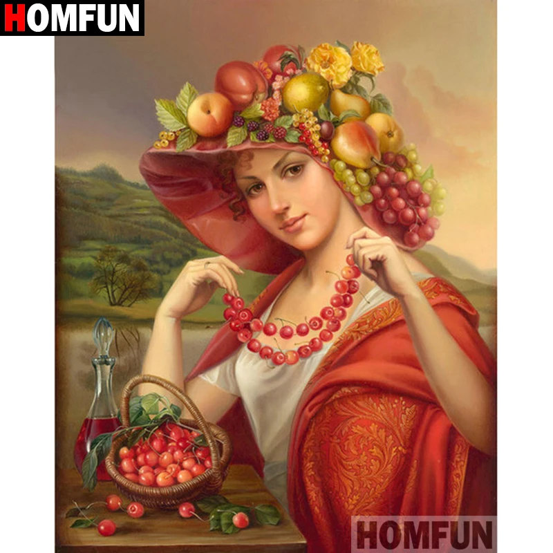 HOMFUN Full Square/Round Drill 5D DIY Diamond Painting &quotBeauty fruit&quot Embroidery Cross Stitch Home Decor Gift A17890 | Дом и сад