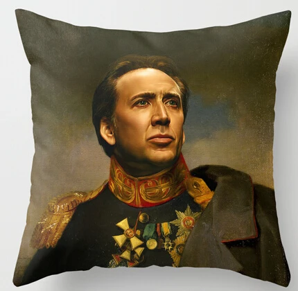 

Hot Selling Nicolas Cage Replaceface Customized Zippered Square Throw Pillowcase Zippered Pillow Sham Protector