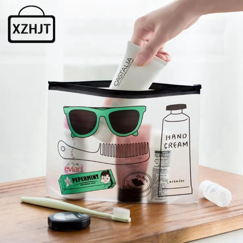 

Women Fashion Clear Cosmetic Bags PVC Toiletry Bags Travel Organizer Necessary Beauty Case Makeup Bag Bath Wash Make Up Box