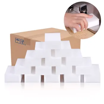 

100 pcs Cleaning White Magic Sponge Eraser Melamine Cleaner,multi-functional Cleaning Eraser White