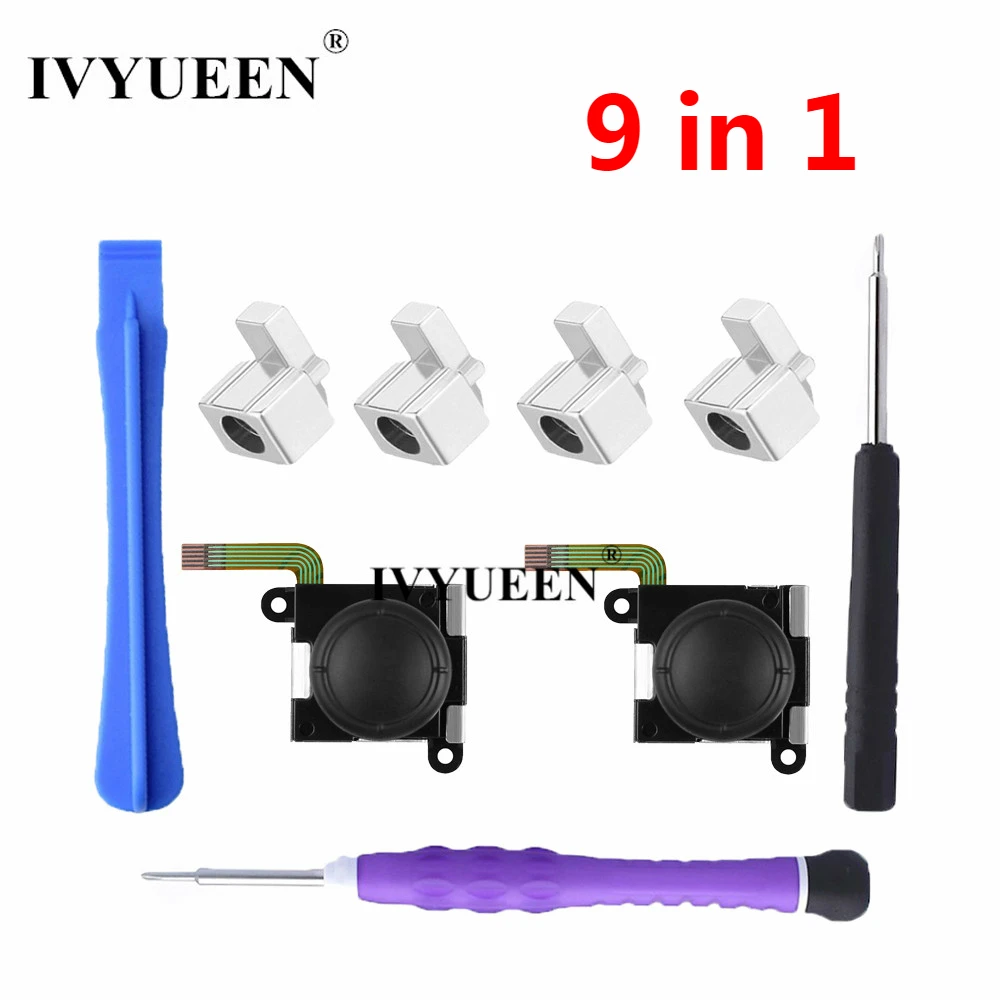 

IVYUEEN 3D Analog Joystick Thumb Sticks For Nintend Switch Joy-Con Console Sensor Replacements with Metal Lock Buckles & Tools