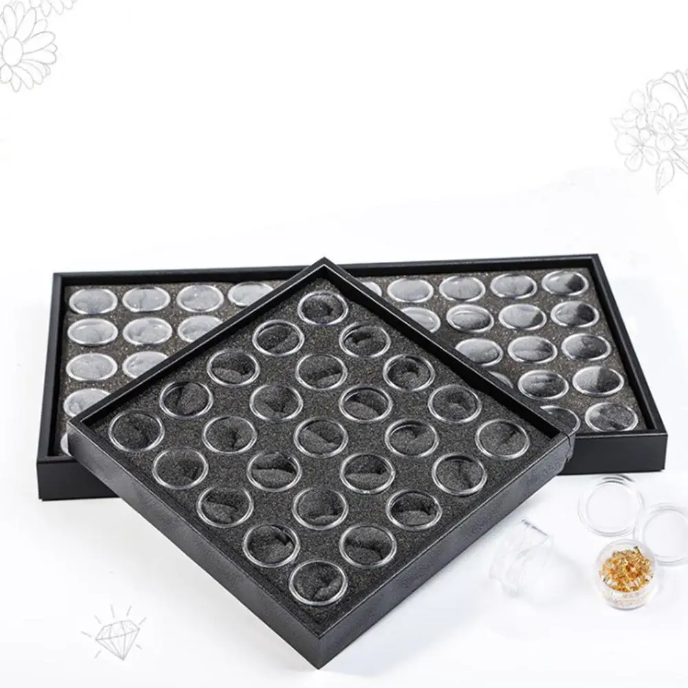 

Factory original 25/50 High quality PVC Grids Nail Tips Jewelry Powder Rhinestones Tools Storage Box Case Holder