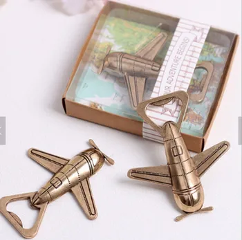 

Hot Sale Retro Plane Beer Bottle Opener Let the Adventure Begin Airplane Bottle Opener Wedding Gift Party Favor Free Shipping