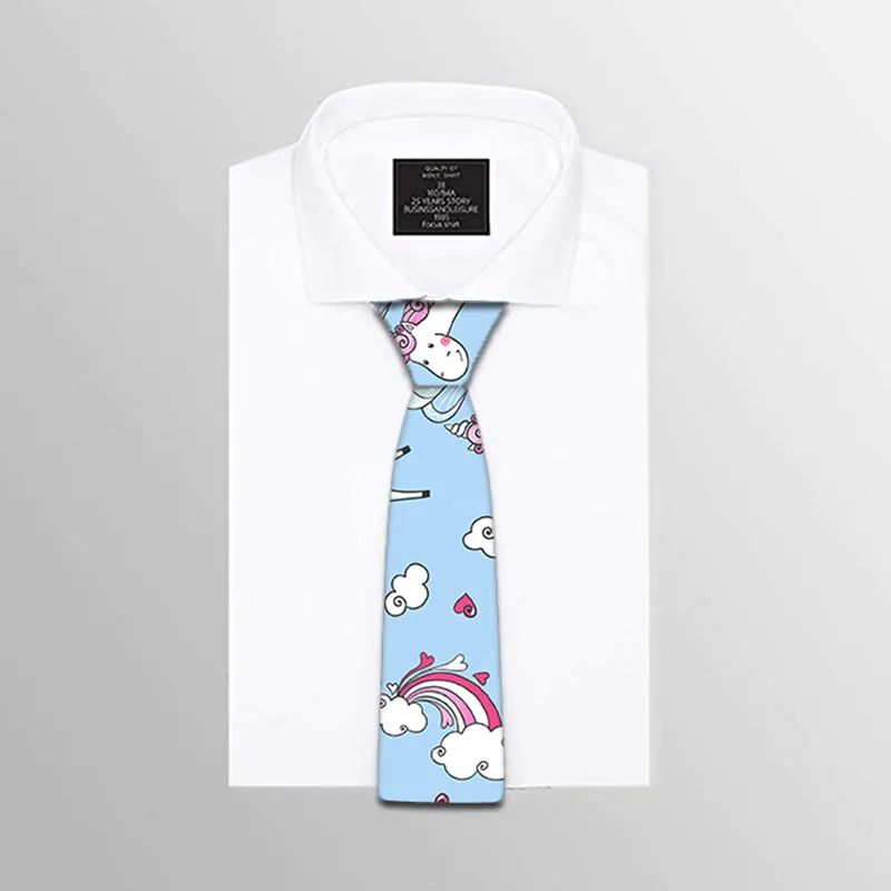 Mens Ties Animal Unicorn Printed Necktie Slim Skinny Narrow Ties 8CM Casual Novelty Ties For Men Wedding Accessories 5LD02 - Цвет: Style7