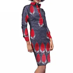 Африканский принт платья для женщин 2019 Базен Riche с рукавом бабочкой платья "Анкара" Краткое по колено батик халат Африка платье