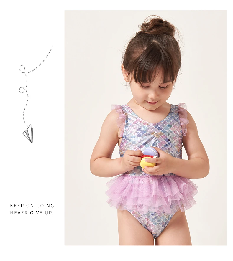July Sand/цельный купальник для маленьких девочек; милая пляжная одежда без рукавов с оборками; 18G018