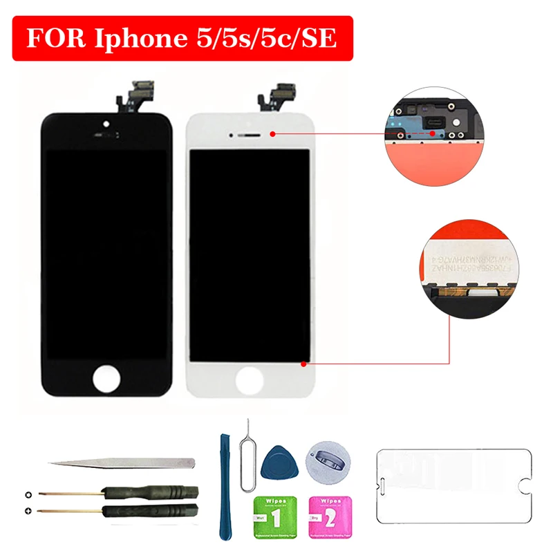 

For iphone 5 LCD 5S 5C SE LCD Display Touch Screen No Dead PixelDigitizer Assembly Replacement Screen