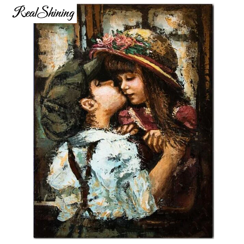 

Diamond Painting Full Square/round drill"Baby Lover Kiss" 3D Embroidery Cross Stitch Rhinestone DIY Mosaic art decor FS6474