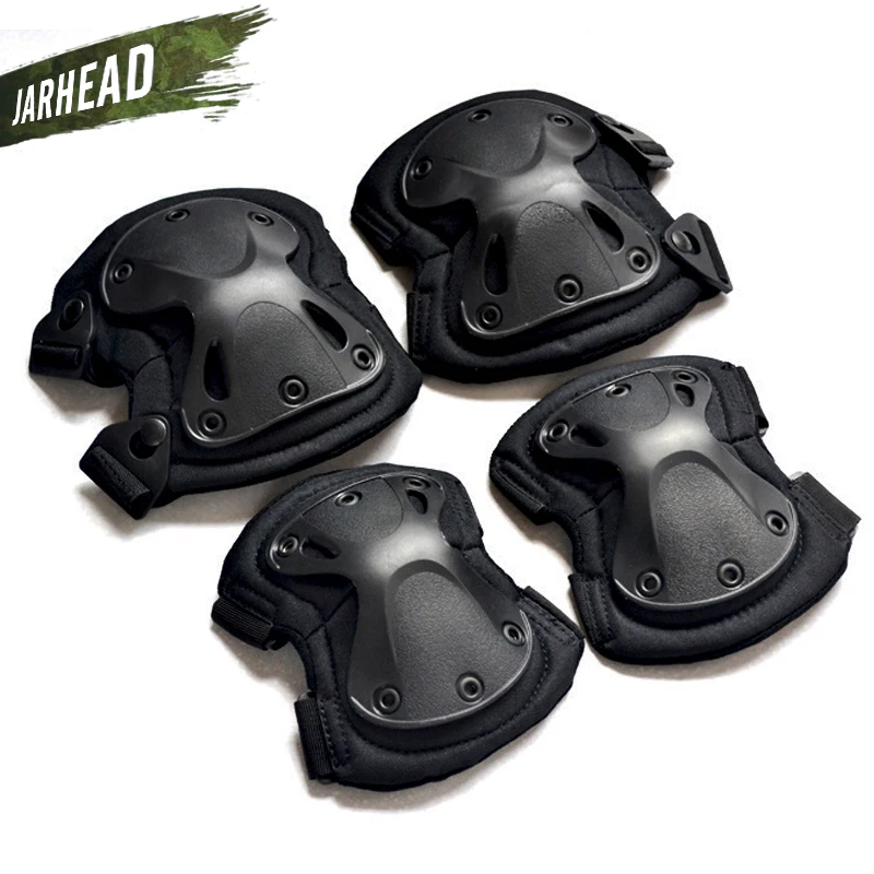 

Army Airsoft Tactical Adjustable Knee & Elbow Protective Pads Set Protector Gear Outdoor Sports Hunting Shooting Pads,5 Color