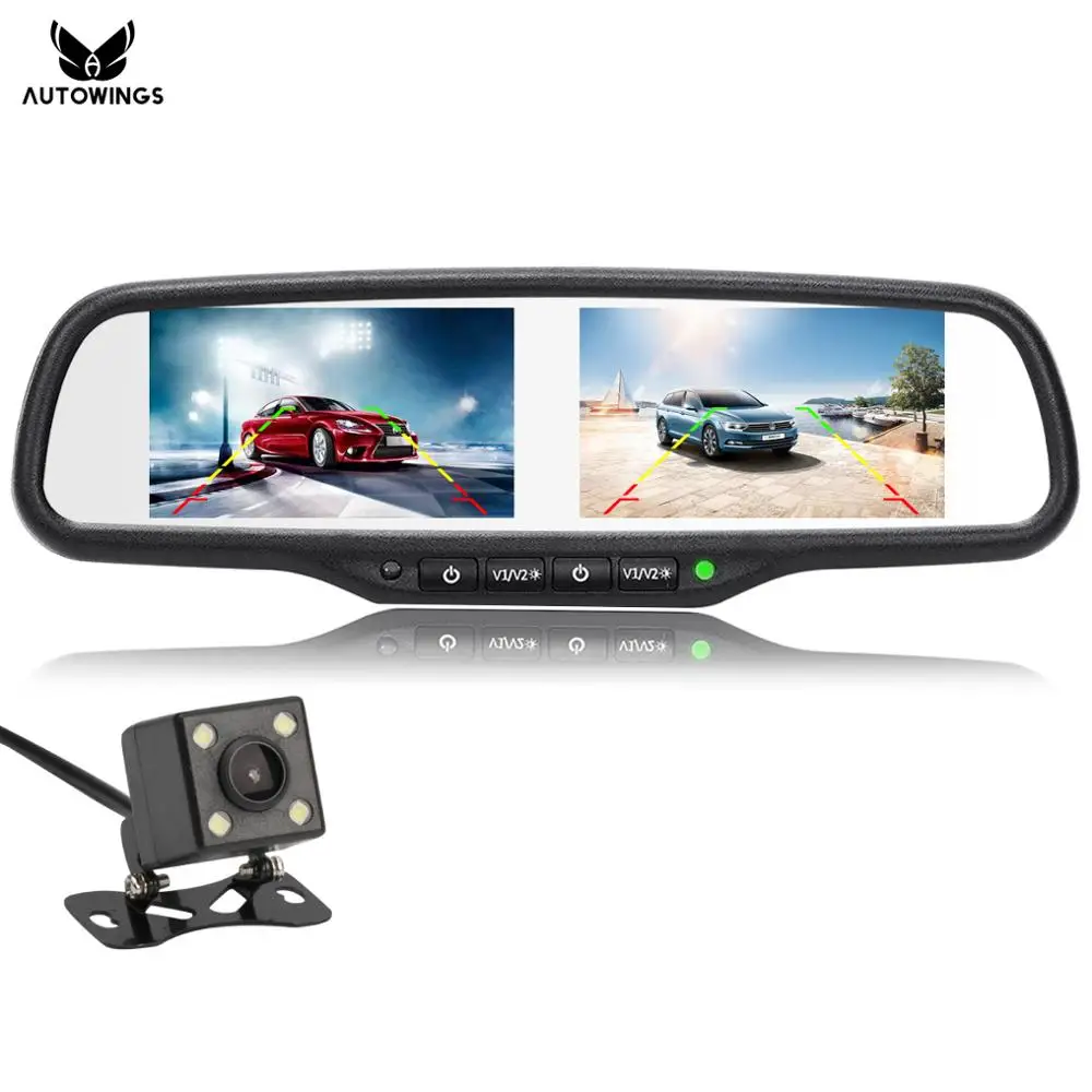 Зеркало заднего вида 2 в 1 4 3 дюйма двойной экран 800*480|car rearview mirror monitor|mirror monitorrearview