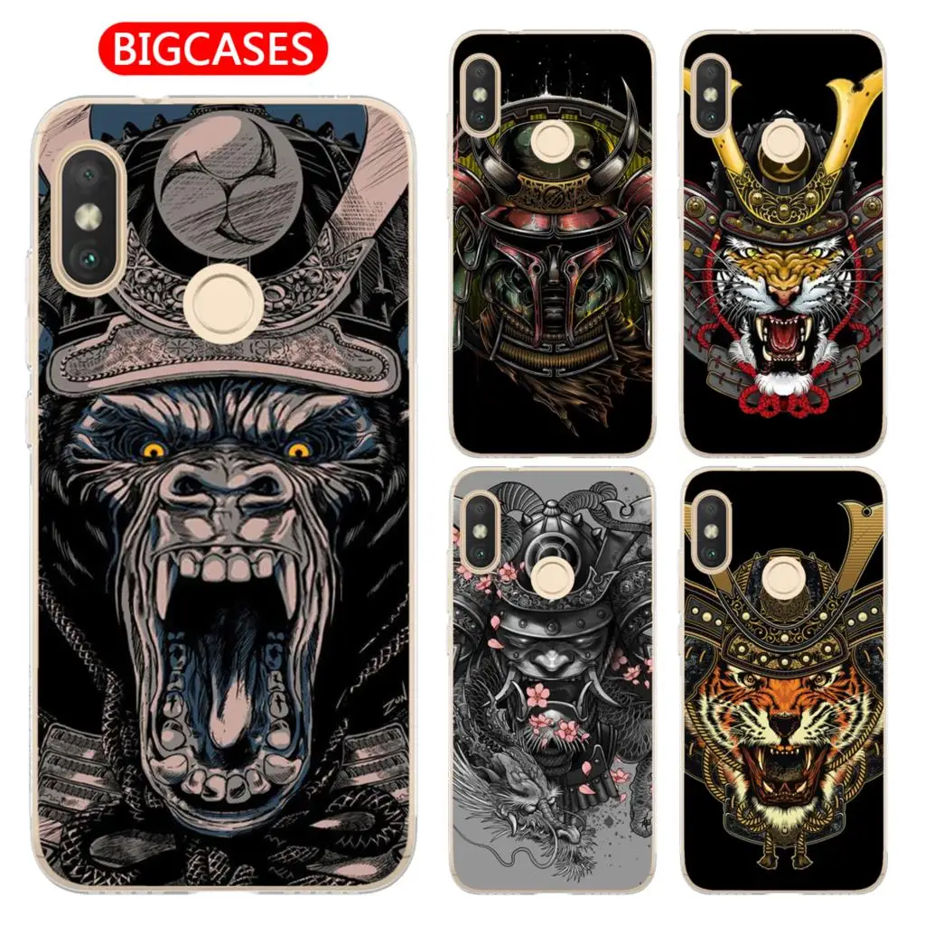 For Xiaomi Redmi 6 Pro Case Cover 5.84" Soft TPU Silicone Cool Angry Gorilla Wolf Tiger Japanese Warrior Painted Phone Back |