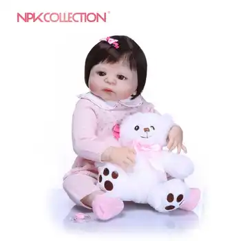 NPKCOLLECTION 23 ''เกิดใหม่ซิลิโคนไวนิลตุ๊กตาเด็กเจ้าหญิง Realistia ตุ๊กตา 57 เซนติเมตรเด็กวันเกิดของขวัญ Bebes เกิดใหม่ตุ๊กตา