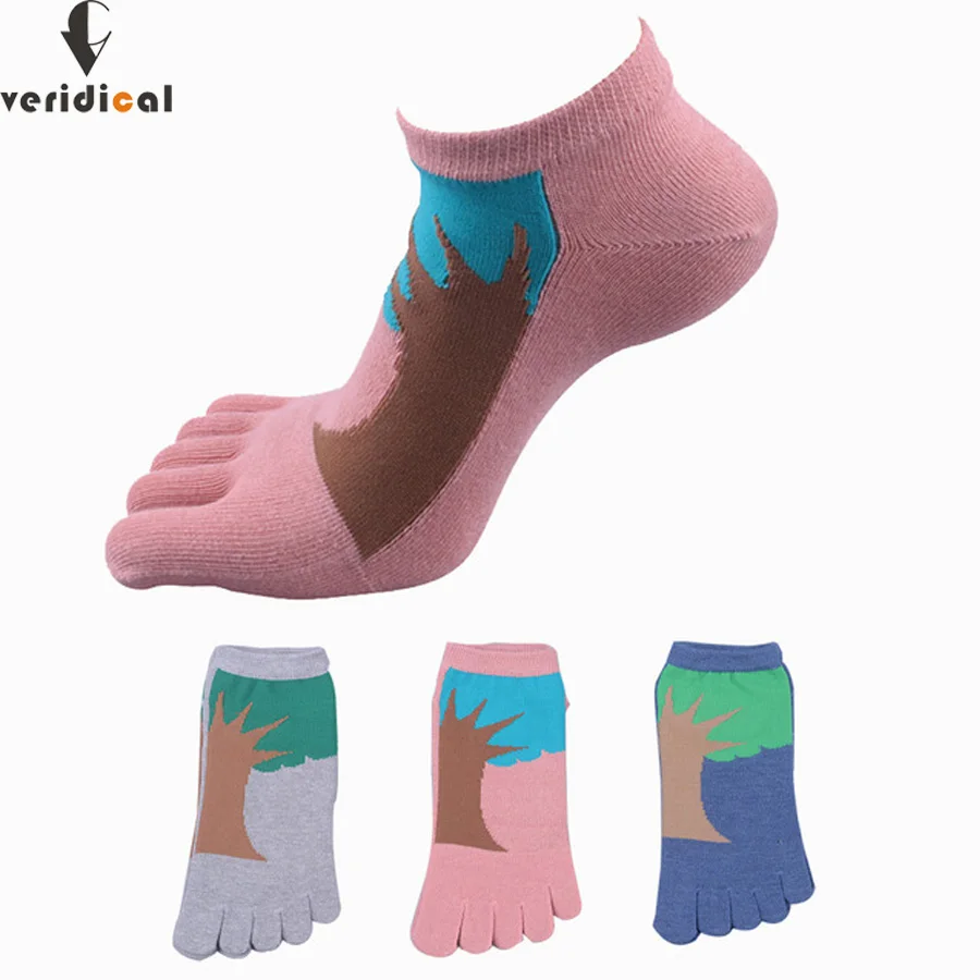 VERIDICAL женские носки с пальцами Модные цветные полосатые женские хлопковые полосатые носки женские повседневные пять носок с пальцами/5 пар