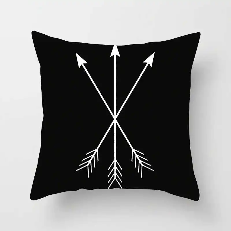 Nordic black and white geometric plaid stripes cushion cover (19)