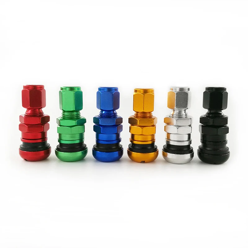 40pcs Motorcycle Tire Valves Aluminium Clamp in Straight Tubeless Valves for Motorbike Alloy