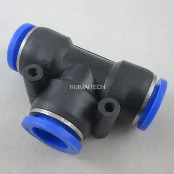 

10pc Pneumatic Connector OD 1/4" 6mm Tube Hose Tee Union Push In Fitting for Air