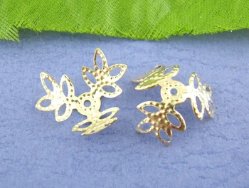 

Alloy Beads Caps Flower Gold Color (Fits 16mm-20mm Beads) 14mm( 4/8") x 14mm( 4/8"), 50 PCs new
