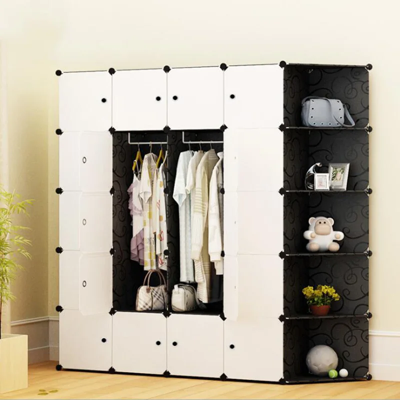 

2019 New Portable Wardrobe Assembly Plastic Wardrobe Bedroom Locker Wardrobe Clothes Storage Cabinet Wardrobe Bedroom Organizers