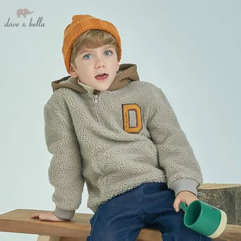 

DBK8723 dave bella kids boys autumn infant striped toddler top children 5-13Y high quality hooded tees clothes
