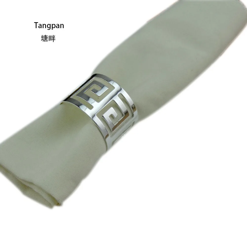 

Tangpan Stainless Steel Hollow Napkin Rings Holder For Wedding Hotel Christmas Halloween Home Party Daily Use