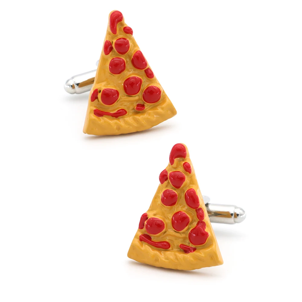 

iGame Pizza Cuff Links Yellow Color Quality Brass Material Novelty Food Design Free Shipping