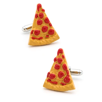 Gemelli iGame Pizza Colore giallo Qualità Ottone Materiale Novità Design alimentare Spedizione gratuita
