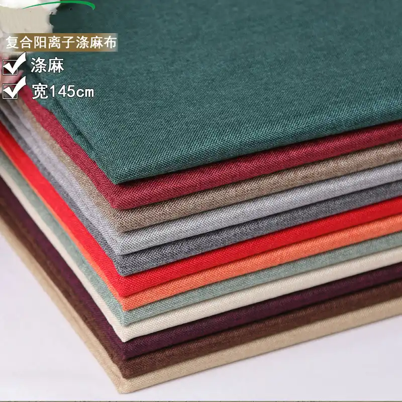 Thickened Cotton Linen Fabric For Sofa Cover Plush Solid Color Diy Cotton Linen Fabric For Sofa Cover