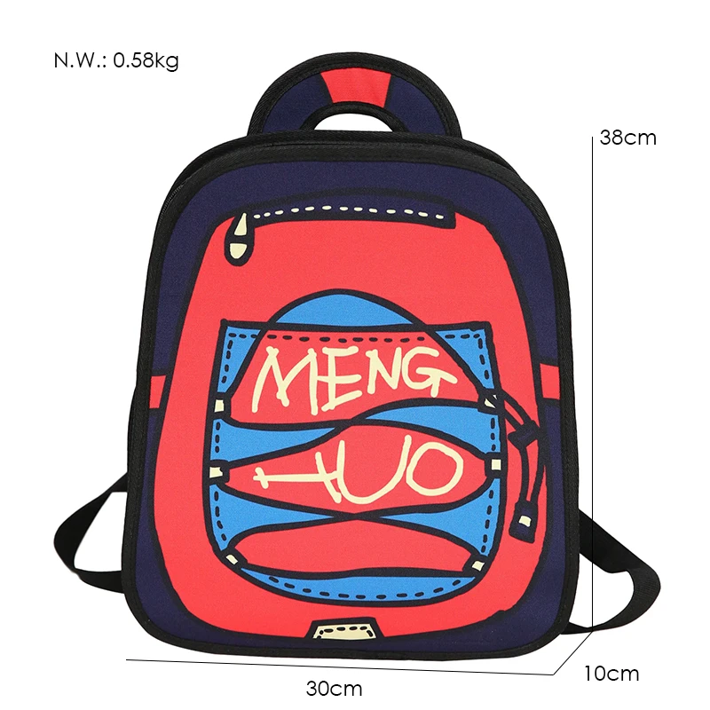 Menghuo New 3D Anime Cartoon Women Backpack School Bag Nylon 2D Style Travel Drawing Book Backpack Mochilas for Teenagers Gilrs (4)