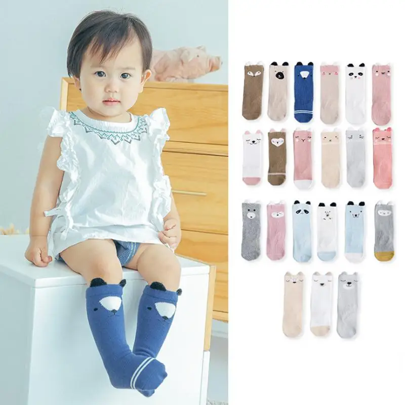 

New Lovely Cute Cartoon Animal Floral Newborn Child Babies Cotton Socks Long Newborn Baby Socks For Spring Autumn 3 Pairs/Pack