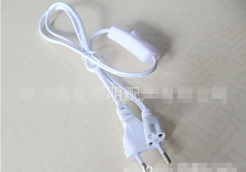 

EU Type G5 T5 Power Cable For LED Light Tube 3Cords 1.8m Length 1set=1pc 2pins EU plug+1pc switch+1pc female 3cords