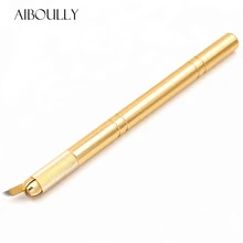 5 шт. Золотая макияжная ручка с микролезвием аппарат для татуажа для перманентного макияжа бровей Татуировка ручка-держатель игл иглы Лезвия микроблейдинг