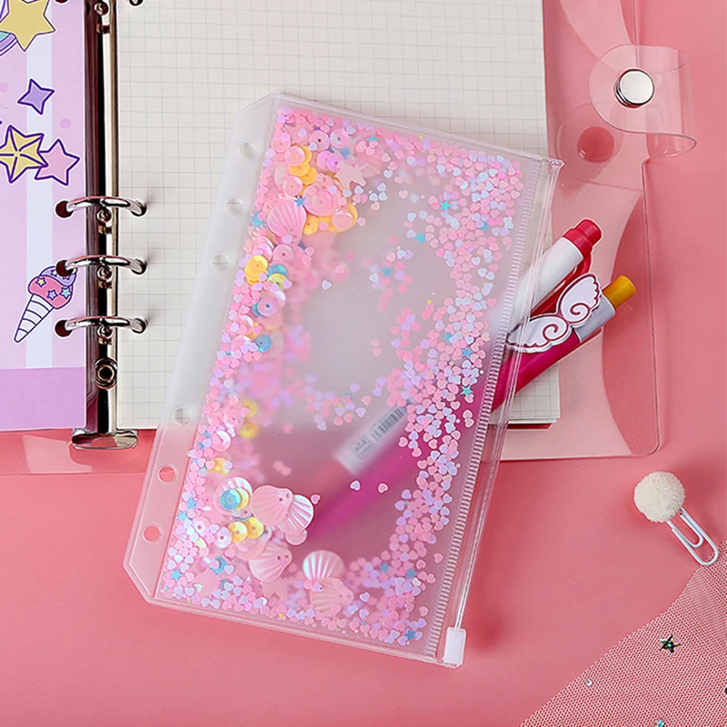 

A5 A6 Zipper document Bag File Holders Standard 6 Holes Storage Card Holder for Pouch Diary Planner Notebook core high quality