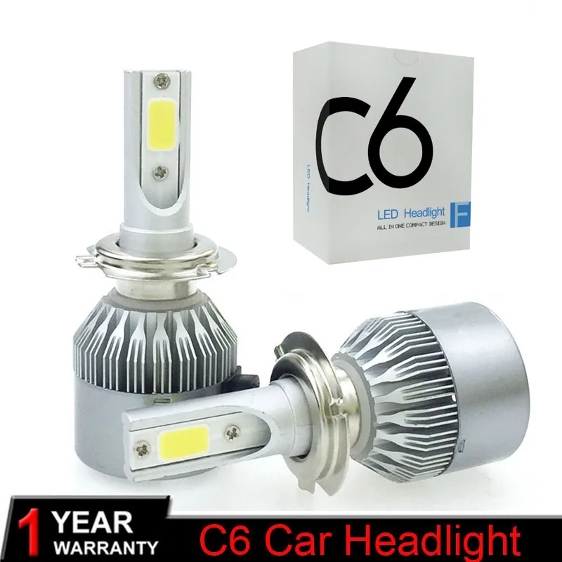 

Muxall H4 H7 LED Car Headlight C6 H1 H3 Headlamp Light H8/H11 HB3/9005 HB4/9006 9012 9007 H13 6000K 72W 7600LM All In One Car