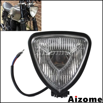 

Motorcycles Triangle Headlight H4 Vintage Lighthouse Head Light Lamp For Harley Custom Chopper Cruisers