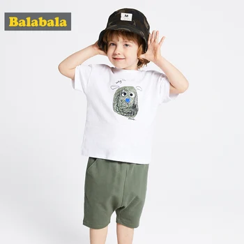 

Balabala Children clothing set boy suit baby summer 2019 new cotton children's clothes letter kids fashion tshirt + shorts