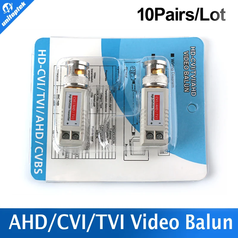 10Pairs Twisted BNC CCTV font b Video b font Balun Passive Transceiver Cat5 CCTV UTP 200M