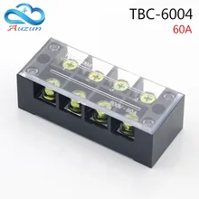 TBC-6004 клеммные блоки фиксированные клеммы высокий ток 60A 4P клеммные блоки медный контакт