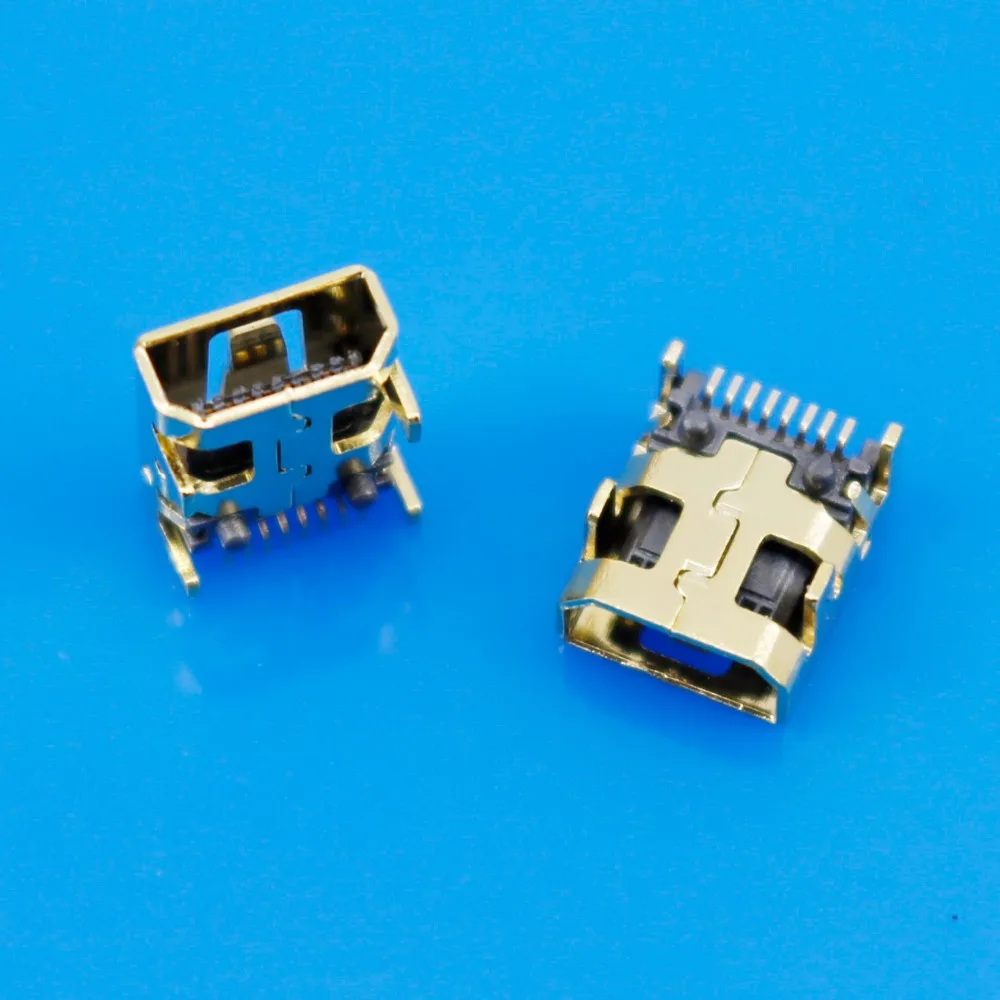 JCD золотистый Mini USB 8 Pin SMT SMD гнездо разъема ПП для LG 8pin Type B розетка|pcb connector types|b