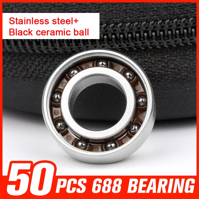 

50pcs 688 9 Beads Ceramic Ball Bearing For Long Time Fidget Spinner Online Wheel Roller Skating Hardware Tool Accessories