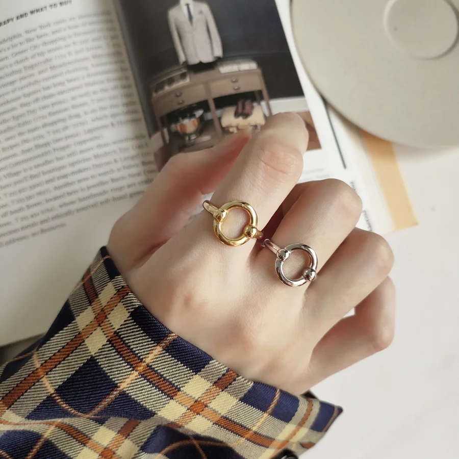 

New real 925sterling silver Simple high polished Circle Rings for Women Trendy Round Ring Anel Party Wedding Band Jewelry Bijoux