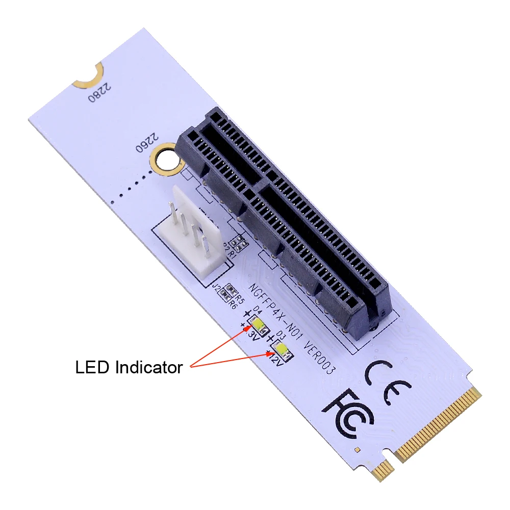 CHIPAL NGFF M.2 до PCI E 4X Райзер карта M2 M ключ к адаптеру PCIe X4 светодиодный ным