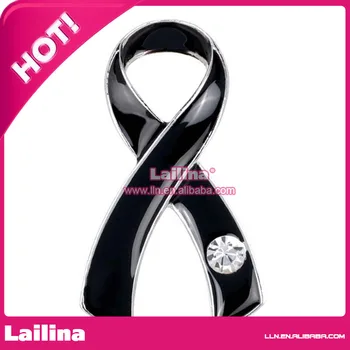 

100pcs/lot Free Shipping Black Enamel Silver Alloy Ribbon Thailand Brooch for Funerals Thailand King Memorial Brooches