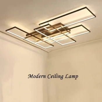 

DIY Coffee White Finish Rectangle Modern Led Ceiling Lights For Living Room Bedroom Study Room Ceiling Lamp Fixtures