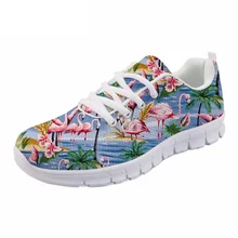 Бесшумная дизайнерская обувь; женская повседневная обувь на плоской подошве; zapatos mujer; тропический Фламинго с животным принтом; женские воздухопроницаемые кроссовки