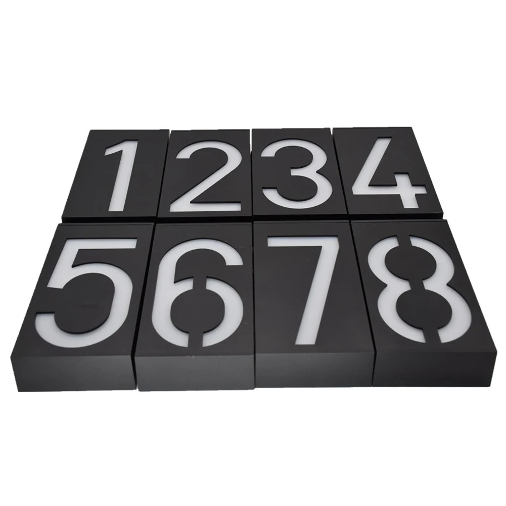 

Newest Solar Lamp 6 LED Light Sign House Hotel Door Address Plaque Number Digits Plate @8