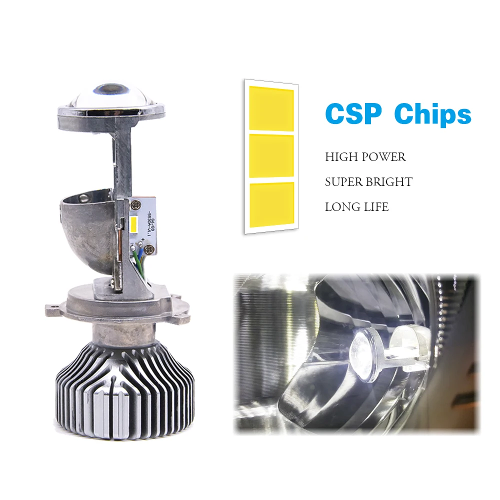 

2pcs G6 1.5 inch H4 LED Mini Projector Lens Car H4 Motorcycle HS1 High Low Beam LED Conversion Kit Lamp Headlight 12V24V 5500K