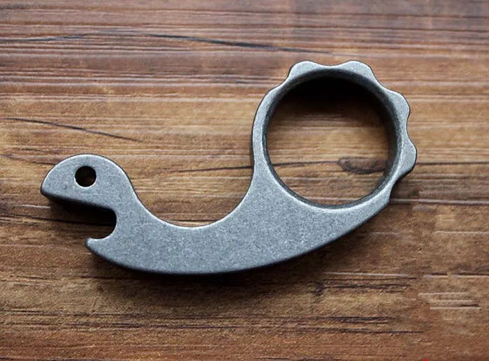 TC4 Titanium Alloy Snail EDC Self defense Bottle Opener