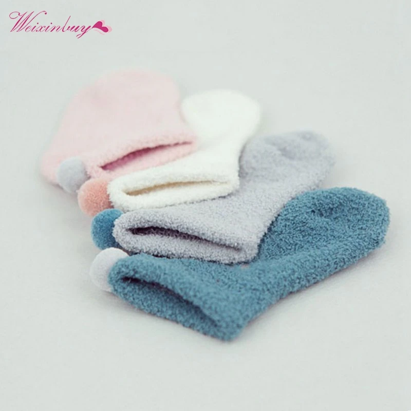 

Toddler Newborn Kid Boys Girl Velvet Socks Winter Thick Warm Non-slip coral fleece Socks