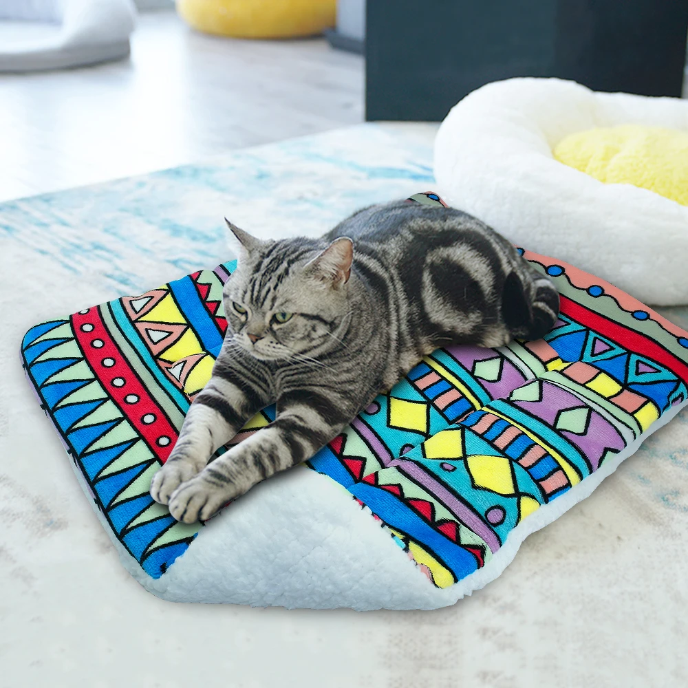 Warm Pet Dog Cat Bed Soft Winter Pets Bed Mat Puppy Cat House Dog Beds Blanket For Small Medium Large Dogs Cats Cama Perro S-XL